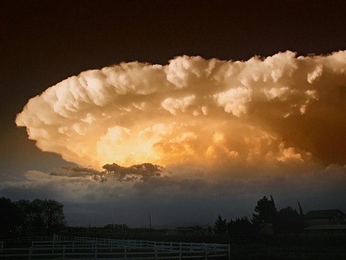 novo mexico Paisagem, com, cloudiness, em, chaparral, méxico