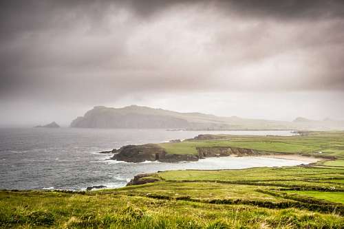 irlanda irlanda, ilha, paisagem, costa, península, dingle,
