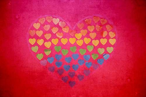 corazon Desenho de coração criado com pequenos corações multicoloridos