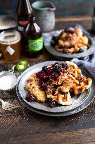 waffles Panquecas de morango
