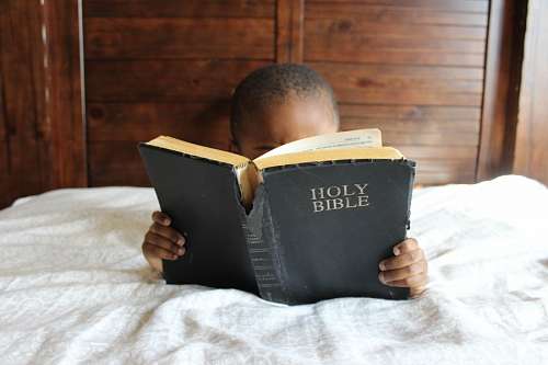 Criança, leitura, a, bibilia