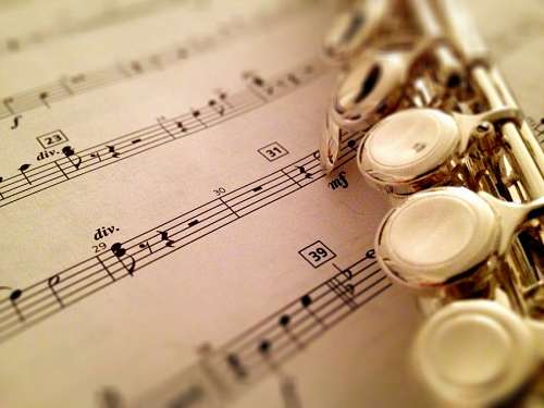 música, flauta, partitura, fundo, instrumento,