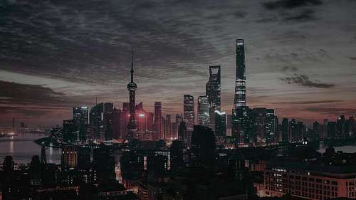 Horizonte de Lujiazui em Xangai, China