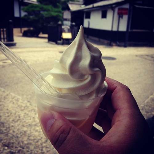 Sorvete, comida, sobremesa, doce, frio, cone, creme,