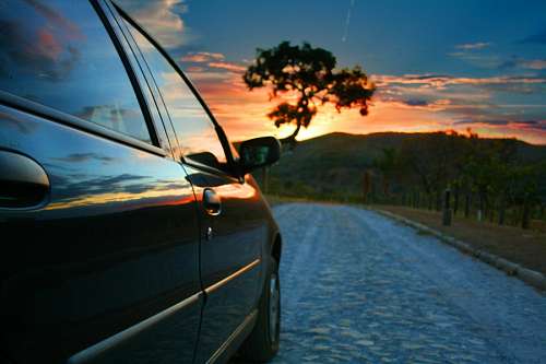 Viagem do por do sol