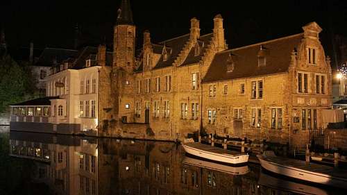 holanda Visão noturna na cidade de Bruges, Holanda
