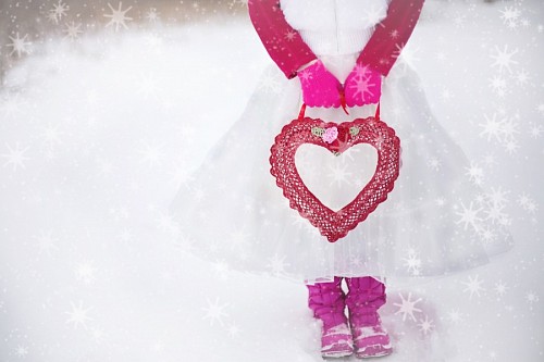 imagens romanticas Garota romântica na neve