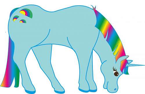 Unicórnio multicolorido
