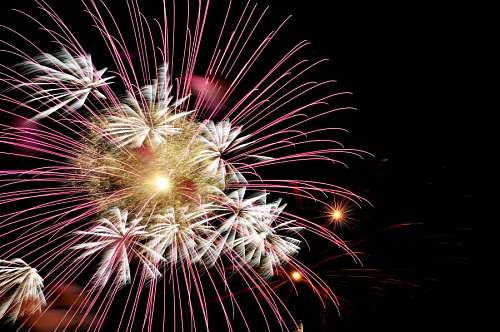 Fogos de artifício em feliz ano novo 2018