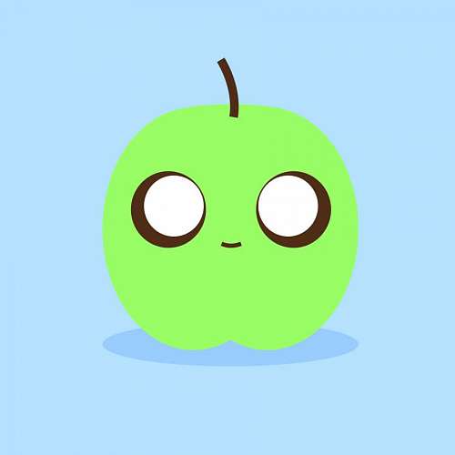kawaii Maçã verde kawaii