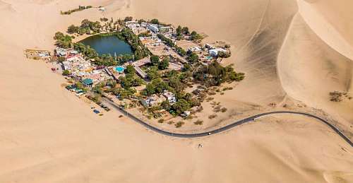 silencioso Huachachina Oasis en Ica, Peru