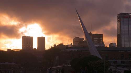 cidade por do sol Puerto Madero, Buenos Aires, Argentina