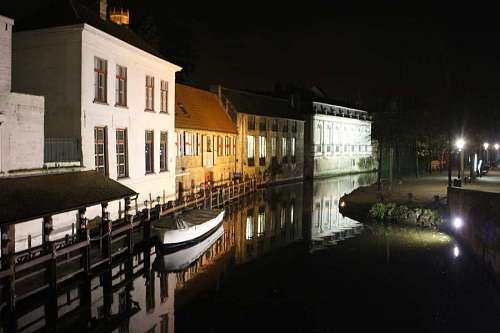 holanda Visão noturna na cidade de Bruges, Holanda