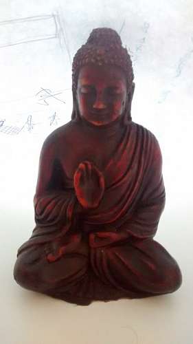 budismo Buda, estátua, estatueta, meditação, vermelho, decoração