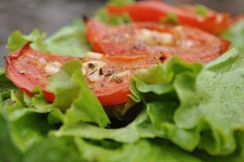 salada de alface e tomate