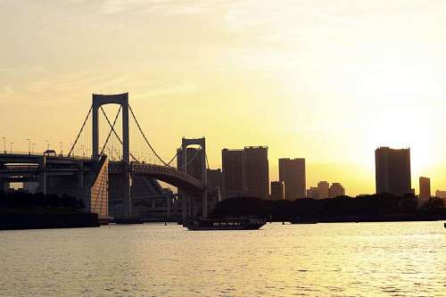 nori Pôr do sol na ponte mais famosa de Tóquio.