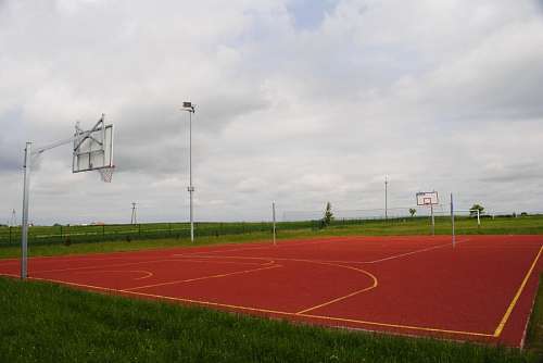 cesta de basquete Quadra de basquete