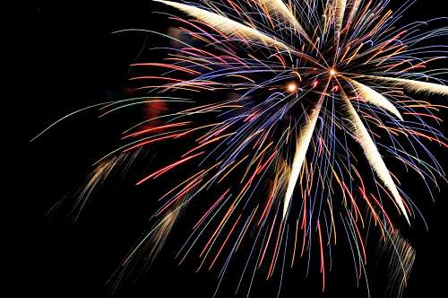 Fogos de artifício comemorando o ano novo