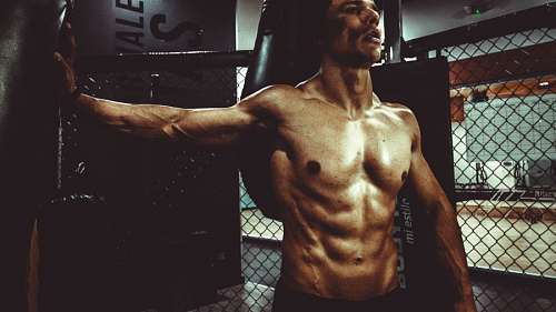 abdomen Homem, treinamento, em, ginásio