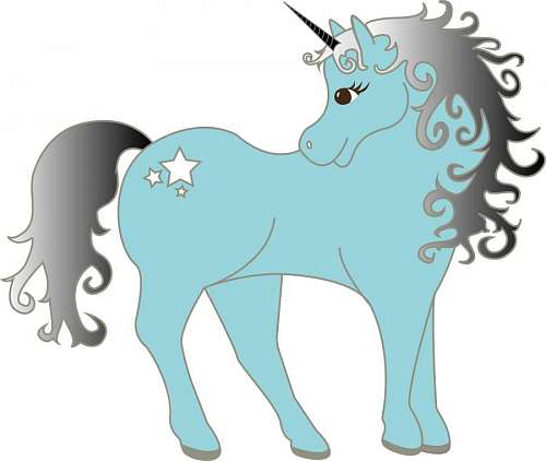 Unicórnio azul prateado