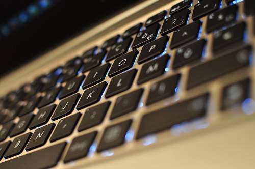 teclado, computador, computador, laptop, notebook