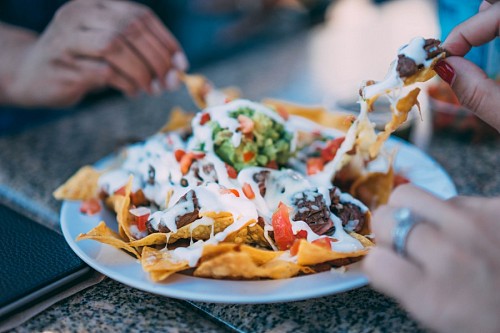 mexicano Par, tendo, comida mexicana, almoço