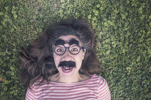 piada Mulher, com, bigodes