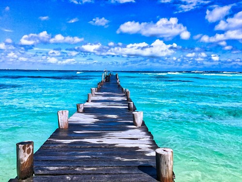 oceano atlantico Vista do paraíso do cais no México