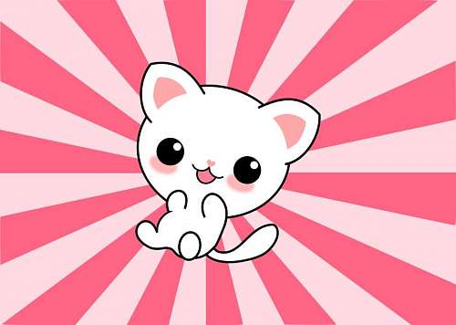 Gatinho rosa kawaii