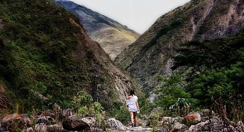 uma pessoa, aventura, fora, montanha, montanhas,