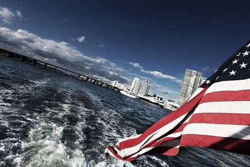 bandeira e cidade Miami, Flórida