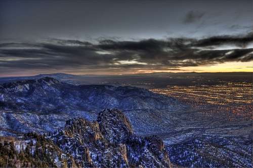 fundo da cidade Pôr do sol em Albuquerque