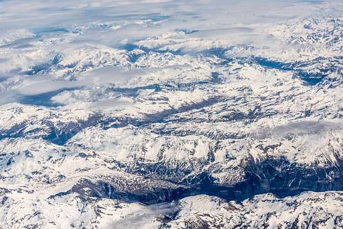 montanhas nevadas Vista aérea, de, nevado, montanhas