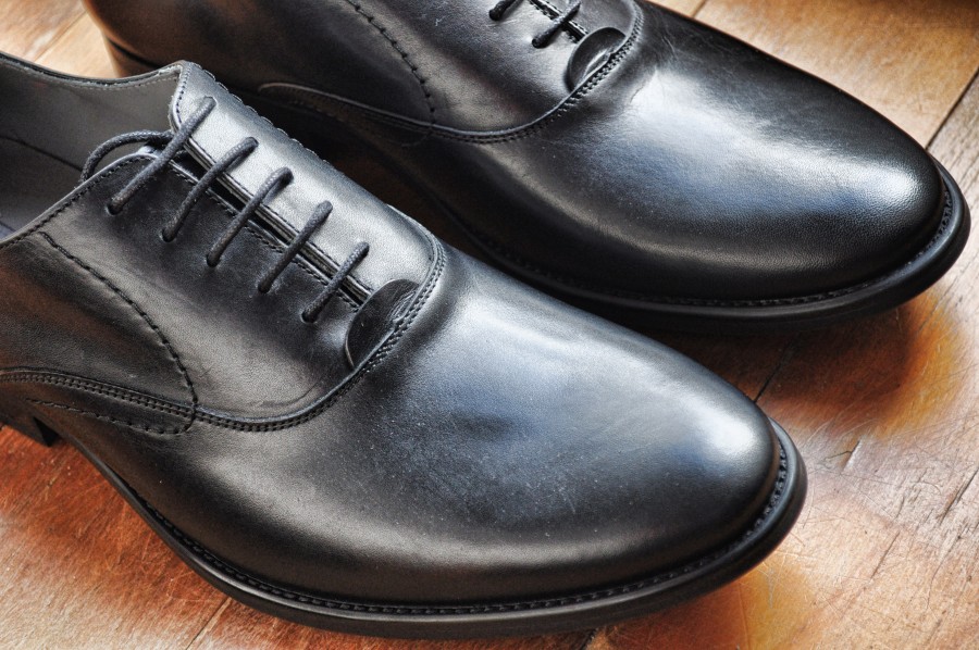 Sapatos, homem, elegante, couro