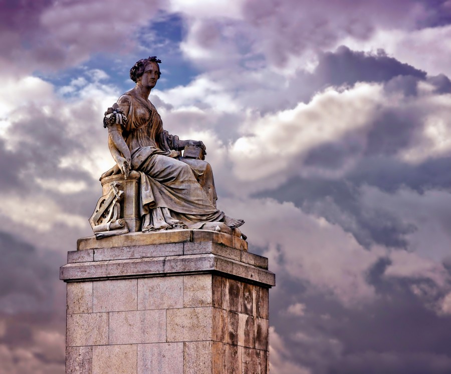 paris, frança, monument, sculpture, abundantia, landmark, art, artístico, sky, nuvens, landscape