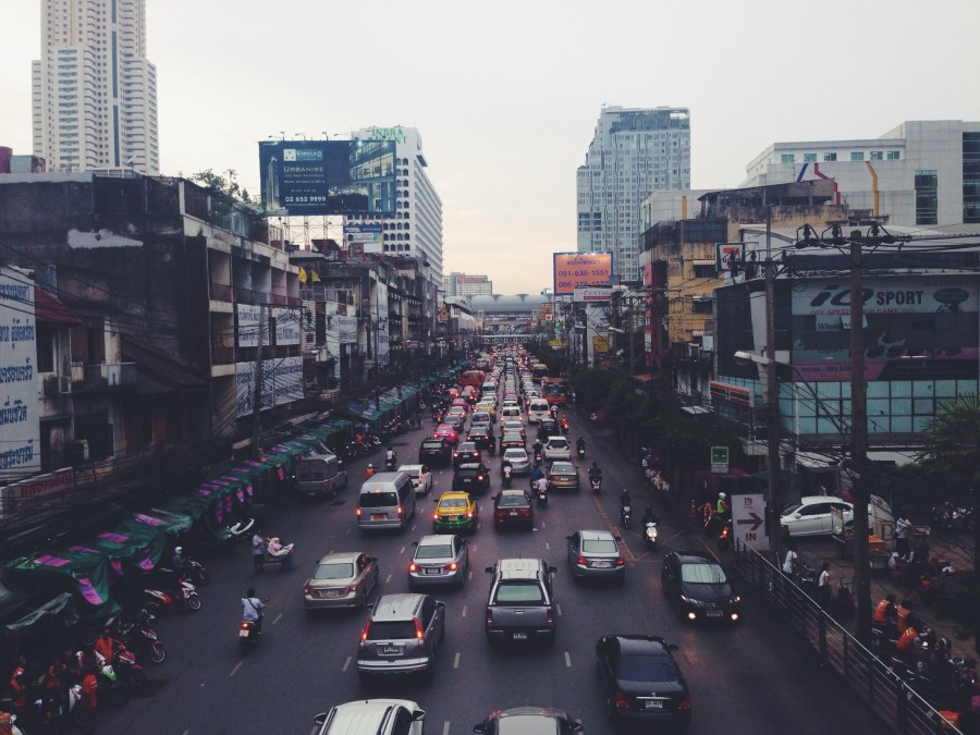 cidade, urbano, paisagem, avenidade, tráfego, congestionamento, auto, carros, carros,
