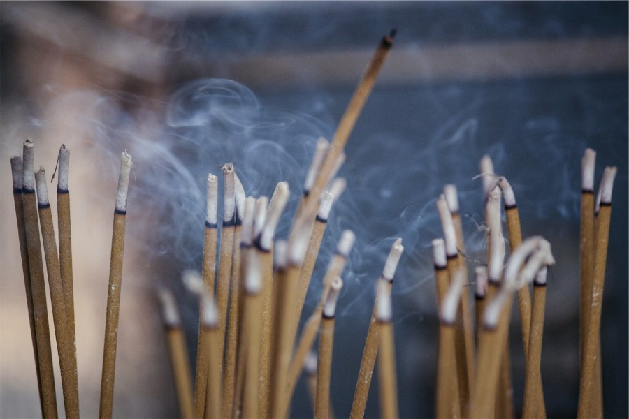 Sahumerio, feng shui, mirra, cheiro, fumaça, zen, conceito, purificar, purificação, meio ambiente, ninguém, aceso, cinza, incenso,