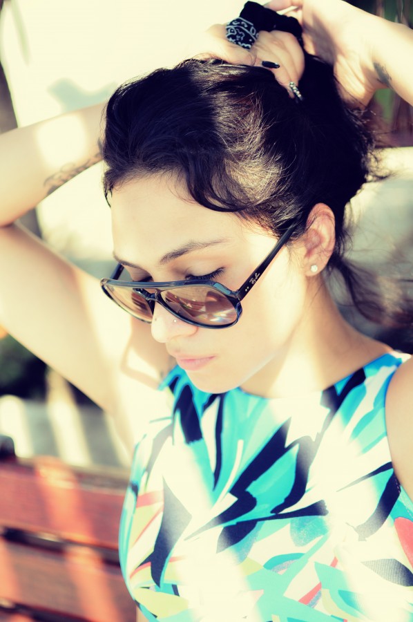 mulher, cabelo, cabelo, ensolarado, verão, óculos, óculos de sol, perfil, femininas, jovens, 20-25 anos velho, menina, estético, penteado, amarrar, cabelo, beleza, estilo vida, pessoa, uma pessoa