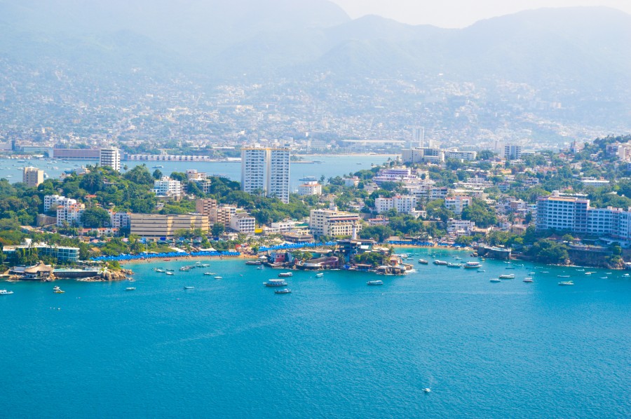 acapulco, méxico, cidade, dia, paisagem, américa, costa, verão,