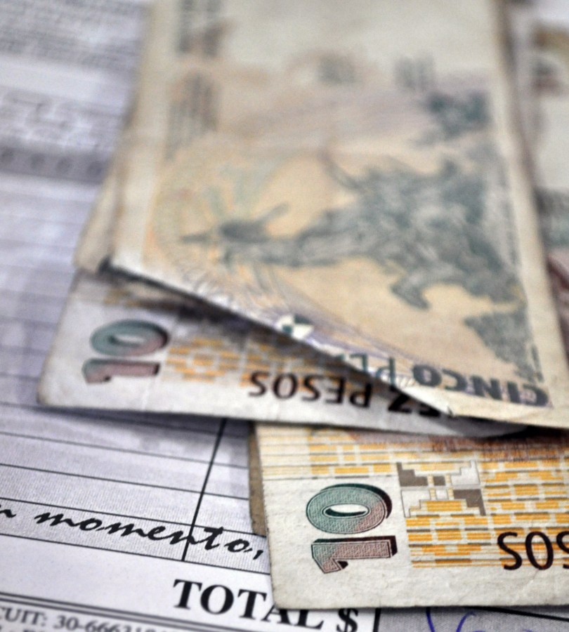 Dinheiro, Argentina, Gorjeta, Fatura, Notas, Notas de banco, Dez, Cinco, Pesos, Total