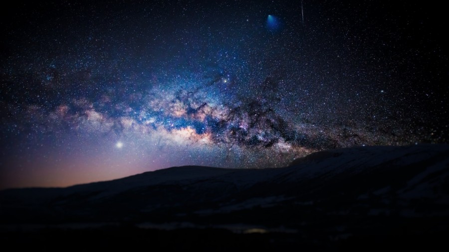 noite, via láctea, céu, estrela, estrelas, estourando, ninguém, iluminado,