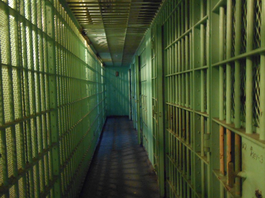 cadeia, cerca, bares, confinamento, judicial, penal, lei, prisão, ninguém, corredor, interior, prisão,