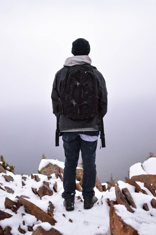 neve, caminhadas, trekking, uma pessoa, pessoas, homem, neve, frio, inverno, montanha, topo, aventura,