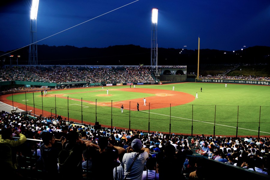 estádio, noite, beisebol, jogo, pessoas, tribune, espectador, esportes,