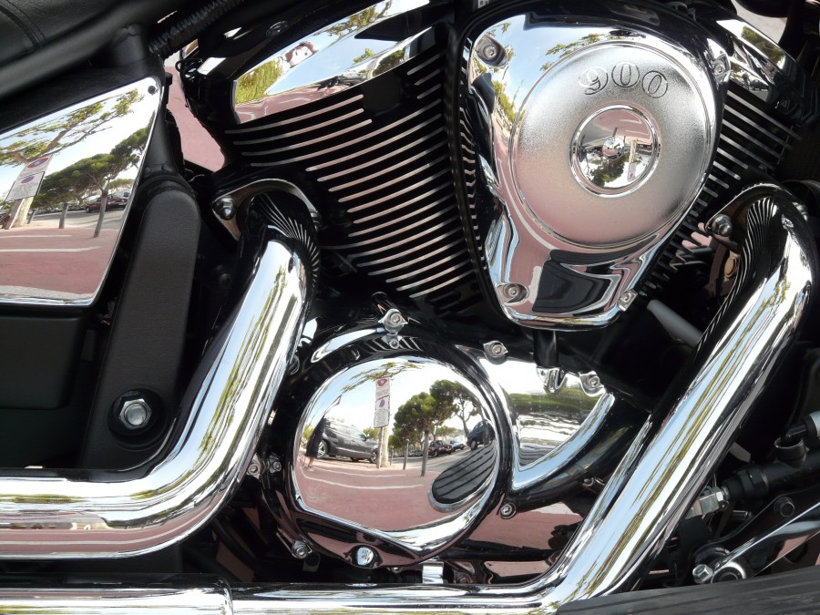motocicleta, cromo, cromo, motor, mecânica, exaustão, metais, brilhante, veículo, metálico, prata, prata, kawasaki vulcan 900, kawasaki, vulcan 900, vulcano,