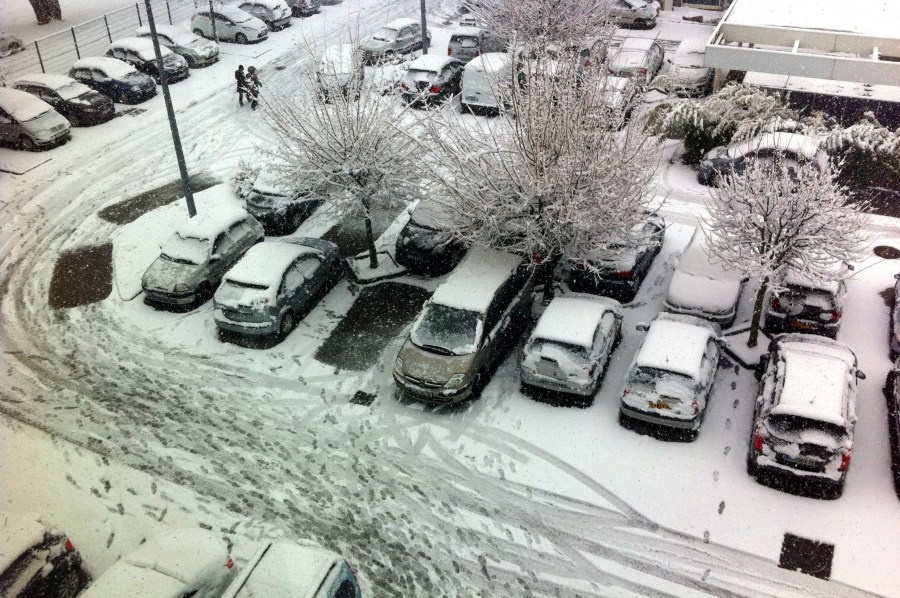 neve, auto, carro, carro, carros, carros, neve, inverno, vista de cima, rua, tempo, branco, fundo, fundo,