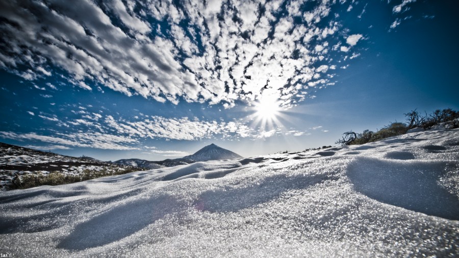 Paisagem, Neve, Nevado, Tenerife, Espanha, Dia, Inverno, Frio, Branco,