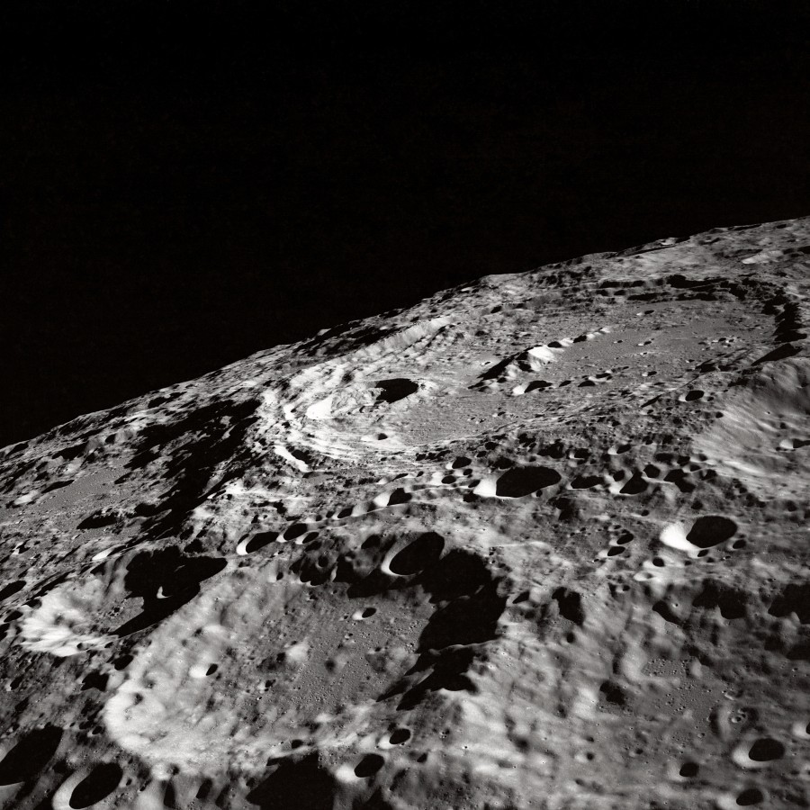 lua, cratera, primeiro plano, espaço, lunar, superfície, nasa,