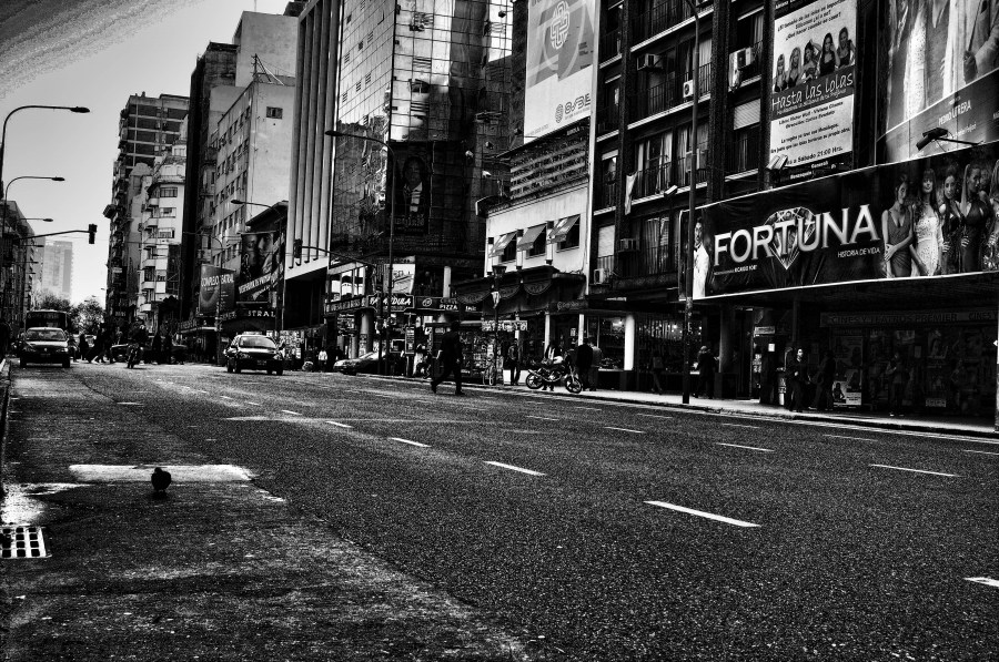 Buenos Aires, Urbano, Avenida Corrientes, Buenos Aires, Argentina, Microcentro, Preto e Branco B & W, Rua