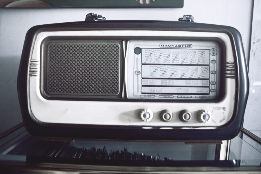 rádio, velho, música, vintage, conceito,